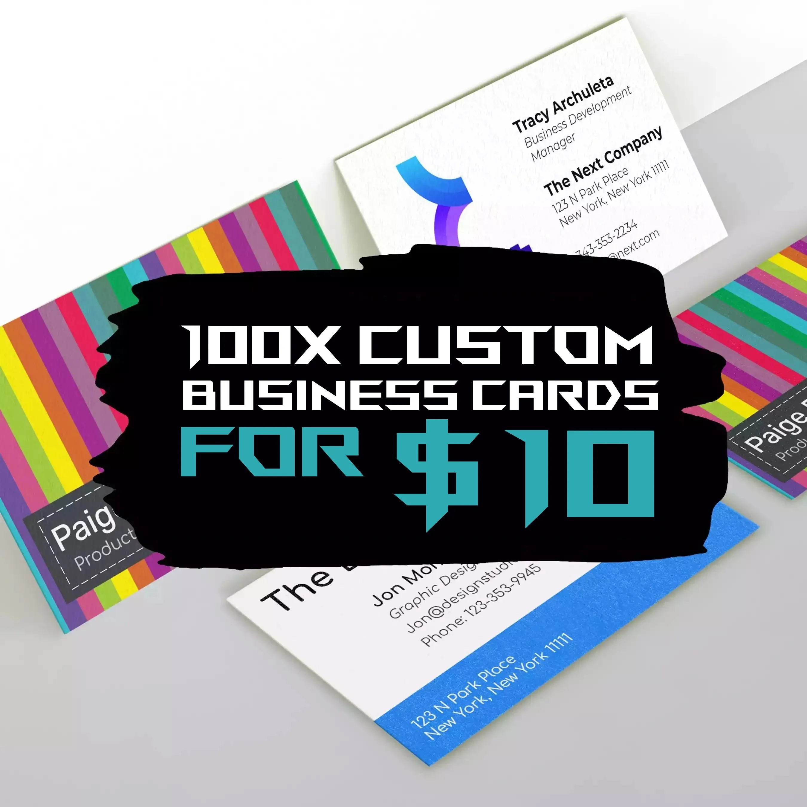 100x Business Cards Double Sided 16pt | $10