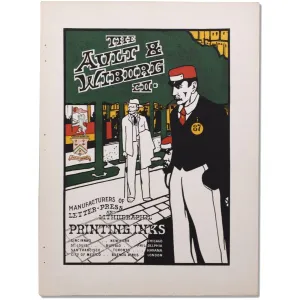 Ault & Wiborg Printing Ink Print Ad Advertising Lithograph Antique Circa 1900