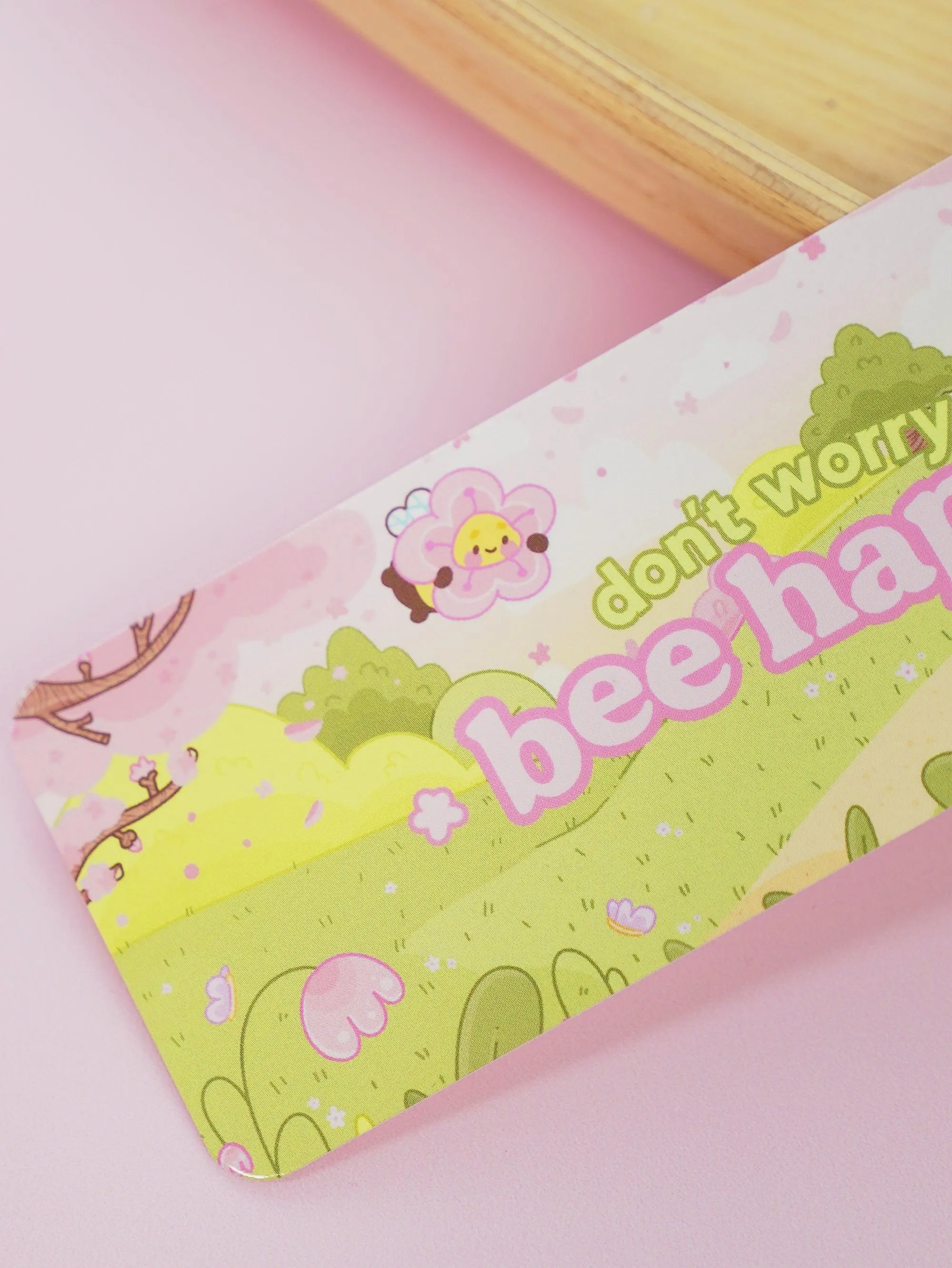 Bumblebutt "Don’t Worry Bee-Happy" Bookmark | Cute Kawaii Character & Inspirational Quote | Adorable Reading Accessory
