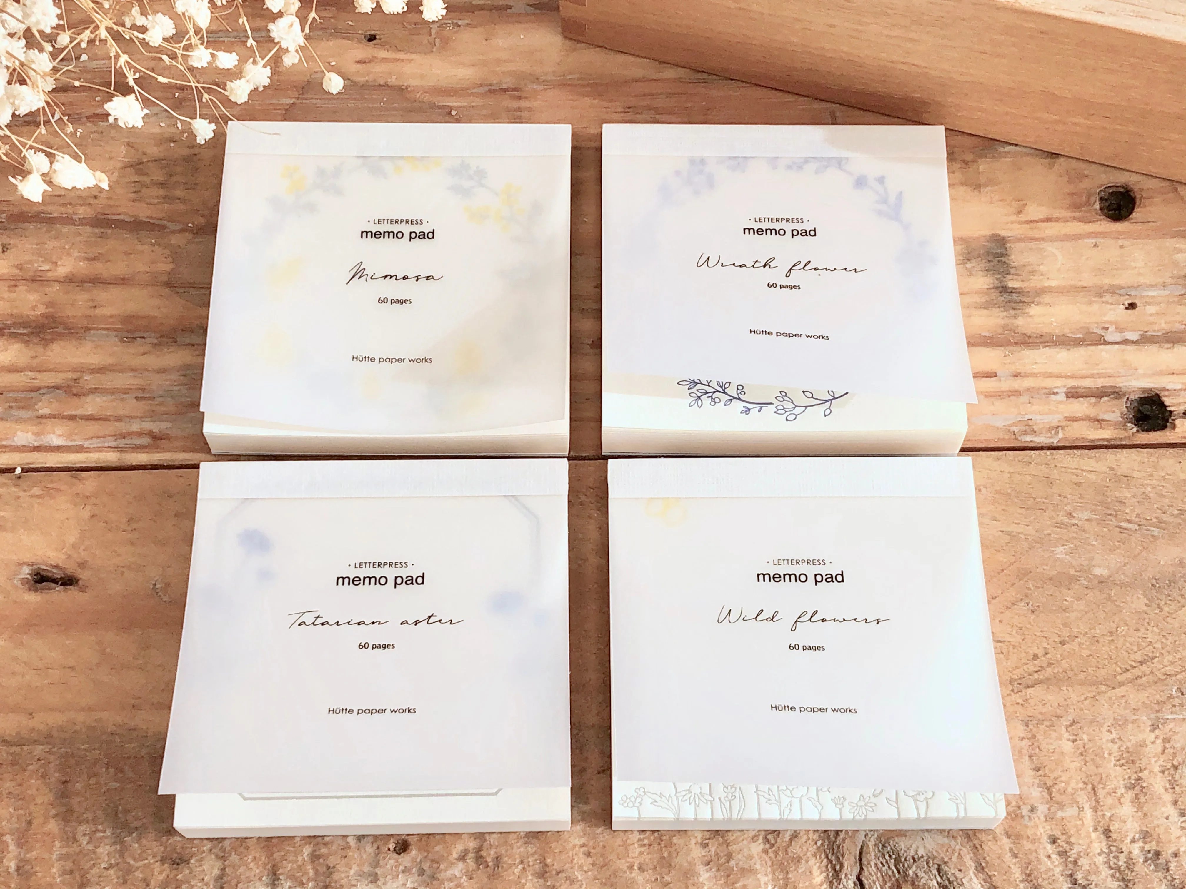 High Quality Botanical Garden Letterpress Memo Pad - Wildflowers & Butterflies