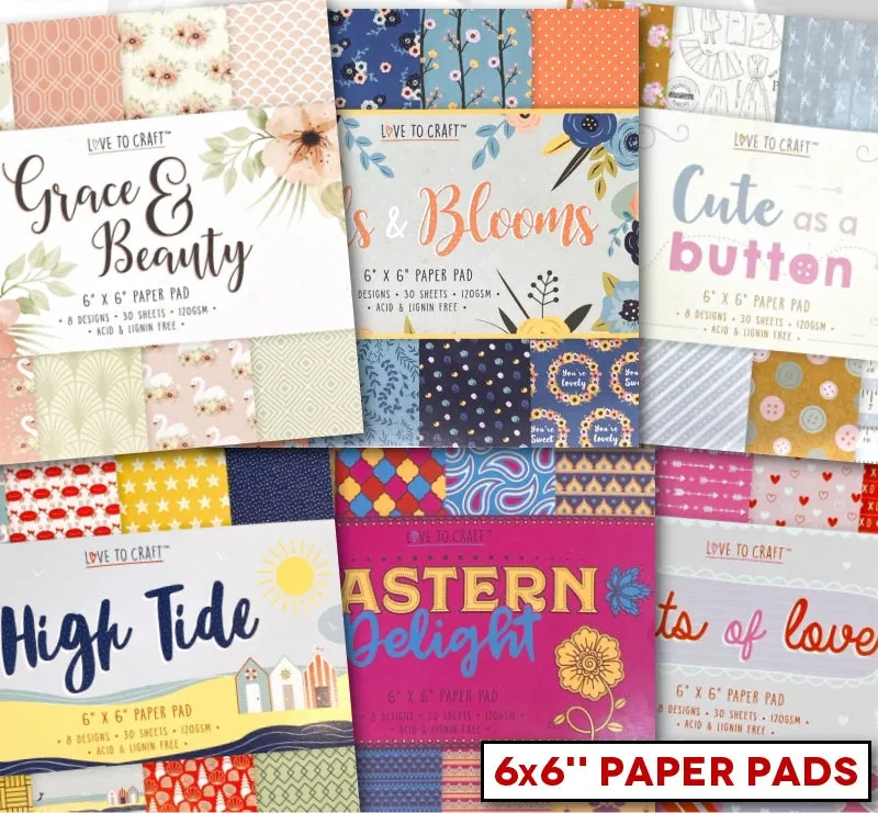 Love to Craft 6x6 Paper Pad Assortment - 6 Pads (LCPAP001)